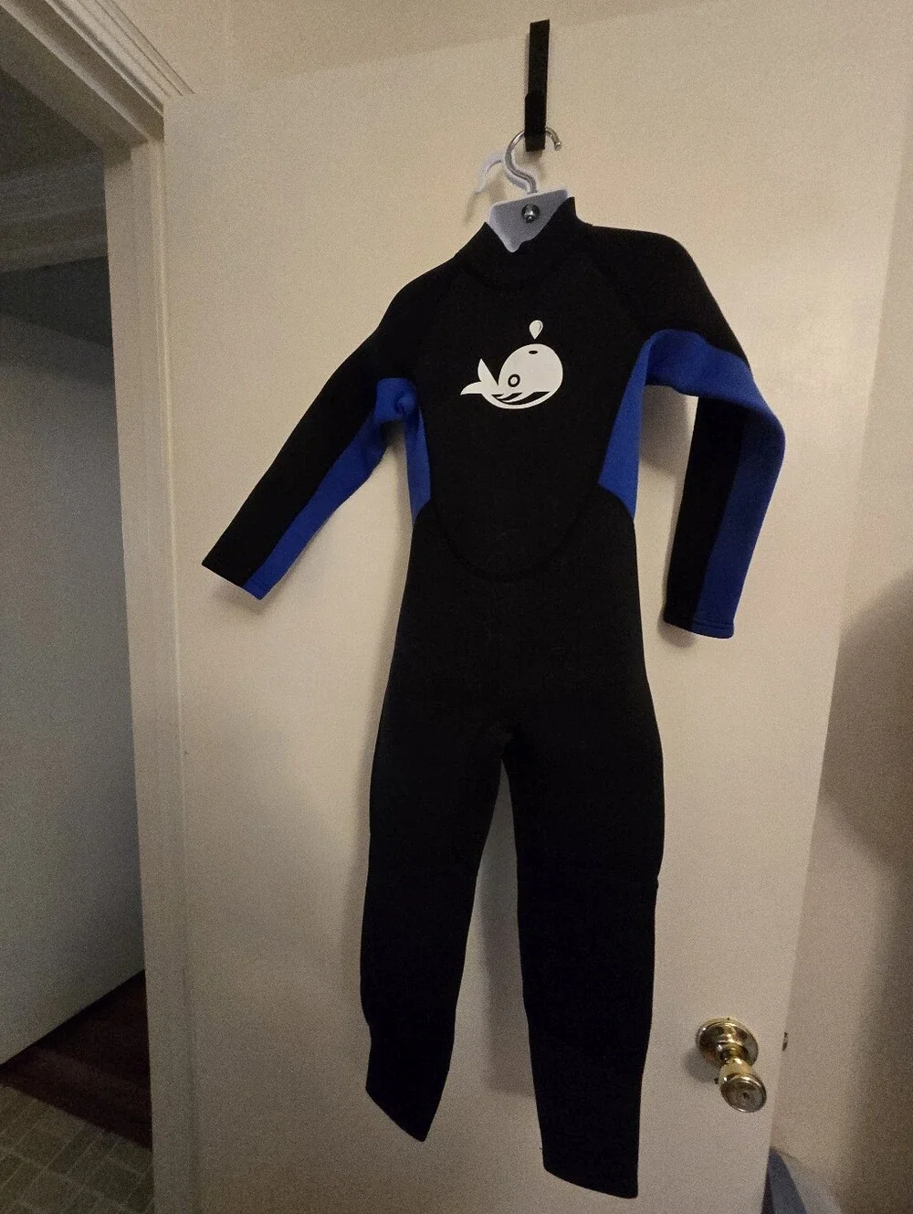 NWOT Youth XS Full Neoprene Wetsuit Back Zip Black Blue Swim Surf Kayak Snorkel
